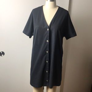 & Other Stories Black Button Up Mini Dress size 6